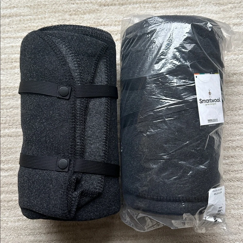 NWT Smartwool Hudson Trail Blanket Throw Merino Wool in Charcoal Gray 68